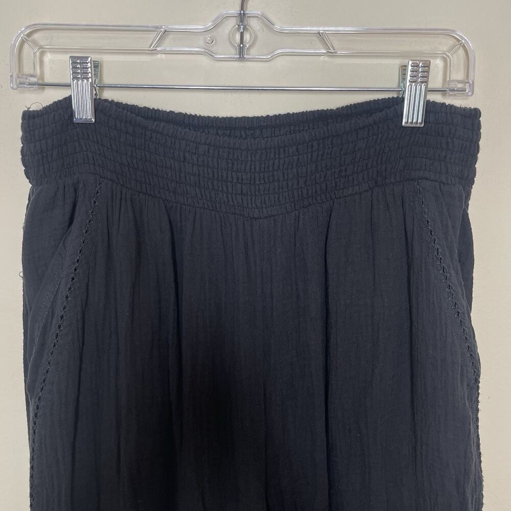 aerie Wide Leg Crinkle Pants in Black - Picture 3 of 12